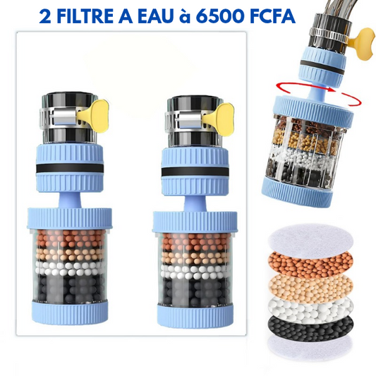 2 Filtre à eau robinet 4 niveaux à rotation 360°